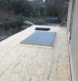 OSB3 decking for a fibreglass flat roof in Chepstow.